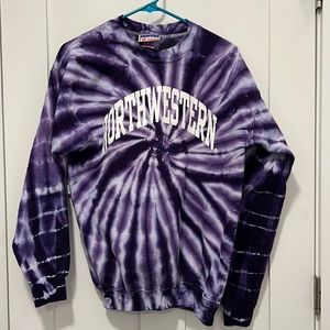 Northwestern tie dye crewneck